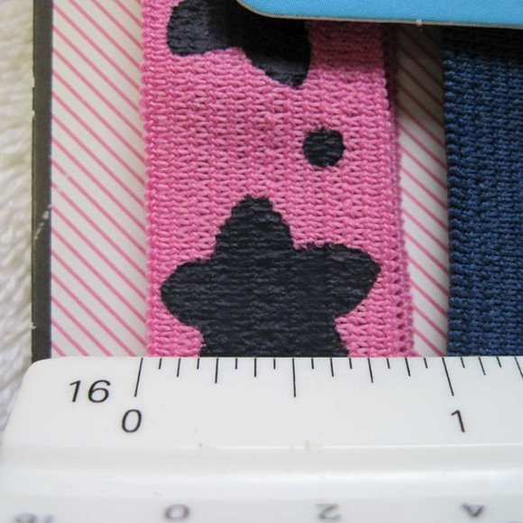 2 Goody Girls Sized Stay Put Hold Tight Ouchless Head Bands Elastic Fabric Stars - Picture 2 of 6